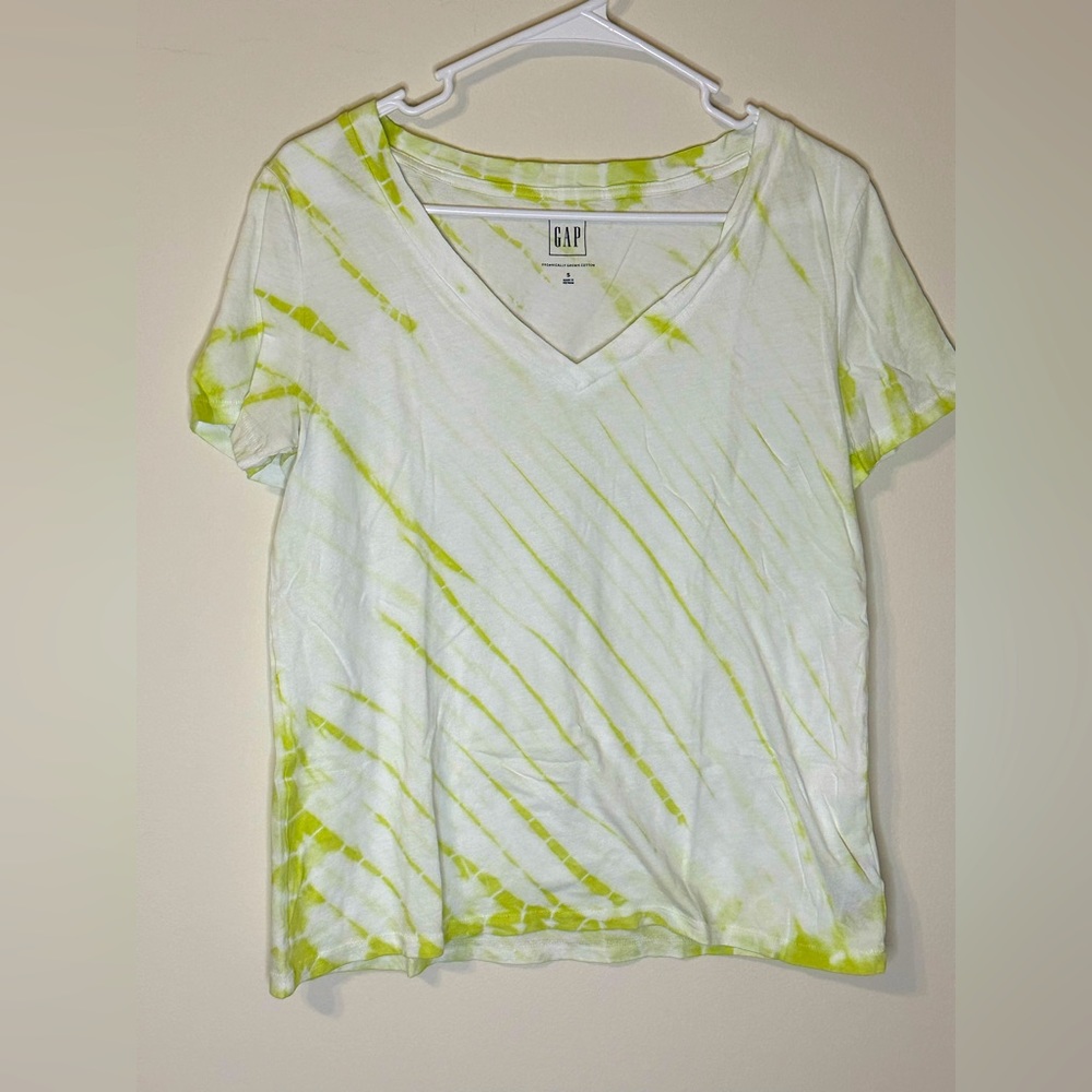Gap Cotton Tie-Dye V-Neck T-Shirt, Size Small